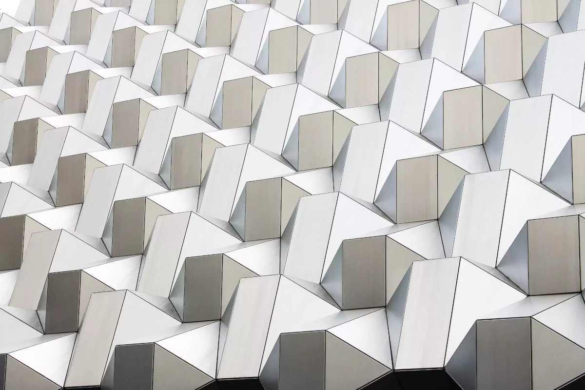 Redes Obra de arte geométrica abstracta blanca de Dresde, Alemania